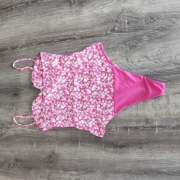 NEW! ZARA Barbie Pink Floral Print Corset Style Bodysuit XS - Picture 12 of 13